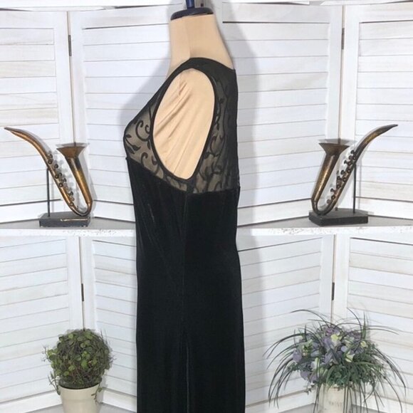 All That Jazz Black Velvet Maxi Dress Large - Picture 6 of 9